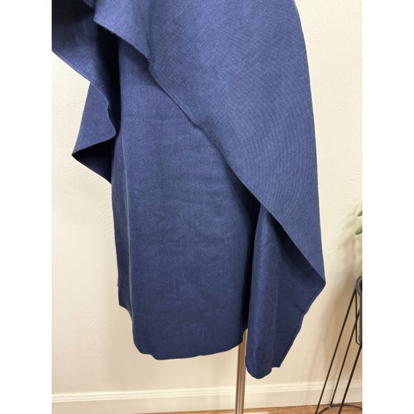 Diane Von Furstenberg Womens Navy Ruffle Sheath Sleeveless Dress Size 4 Cocktail - Picture 5 of 14